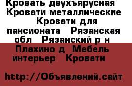 Кровать двухъярусная,  Кровати металлические,  Кровати для пансионата - Рязанская обл., Рязанский р-н, Плахино д. Мебель, интерьер » Кровати   